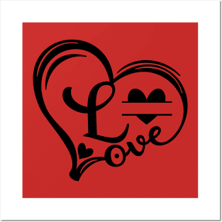 letter l monogram in the shape of love Posters and Art